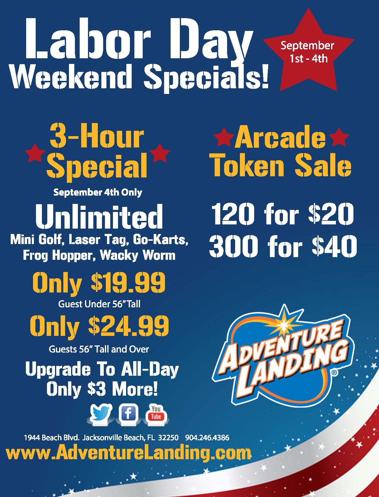 Labor Day Weekend Specials - Jacksonville Beach